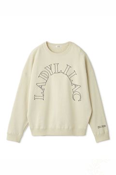 LADY LILACスウェットプルオーバー(クリーム) 綿 / フロント刺繍 / ロゴゴールドプレート / 洗濯可 / FWCT251021