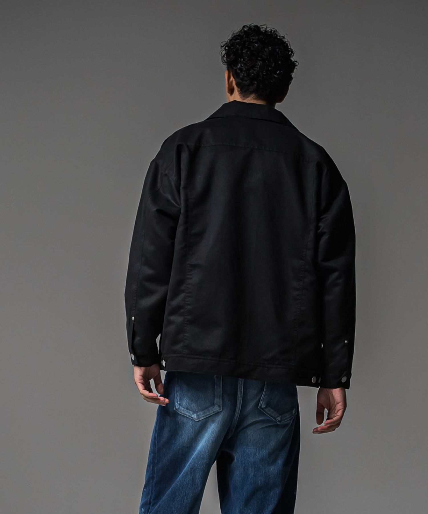 LEATHER OVER 2ND G (BLACK ) ポリエステル / エコスエード / オーバーサイズ / 着丈長め / RC37-JK-005