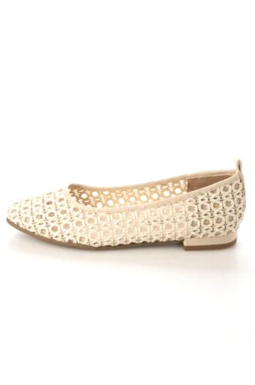 SQUARE TOE MESH PUMPS / スクエアトウメッシュパンプス （ベージュ雑材）