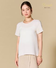 SHELBY / ハーフスリーブブラウス ( White ) ポリエステル / クルーネック / シワになりにくく / 手洗可 / BLCWCS0761