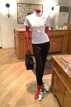 ハイネックTシャツ (ホワイト) コットン 100% /  オーガニックコットン / ウォッシャブル