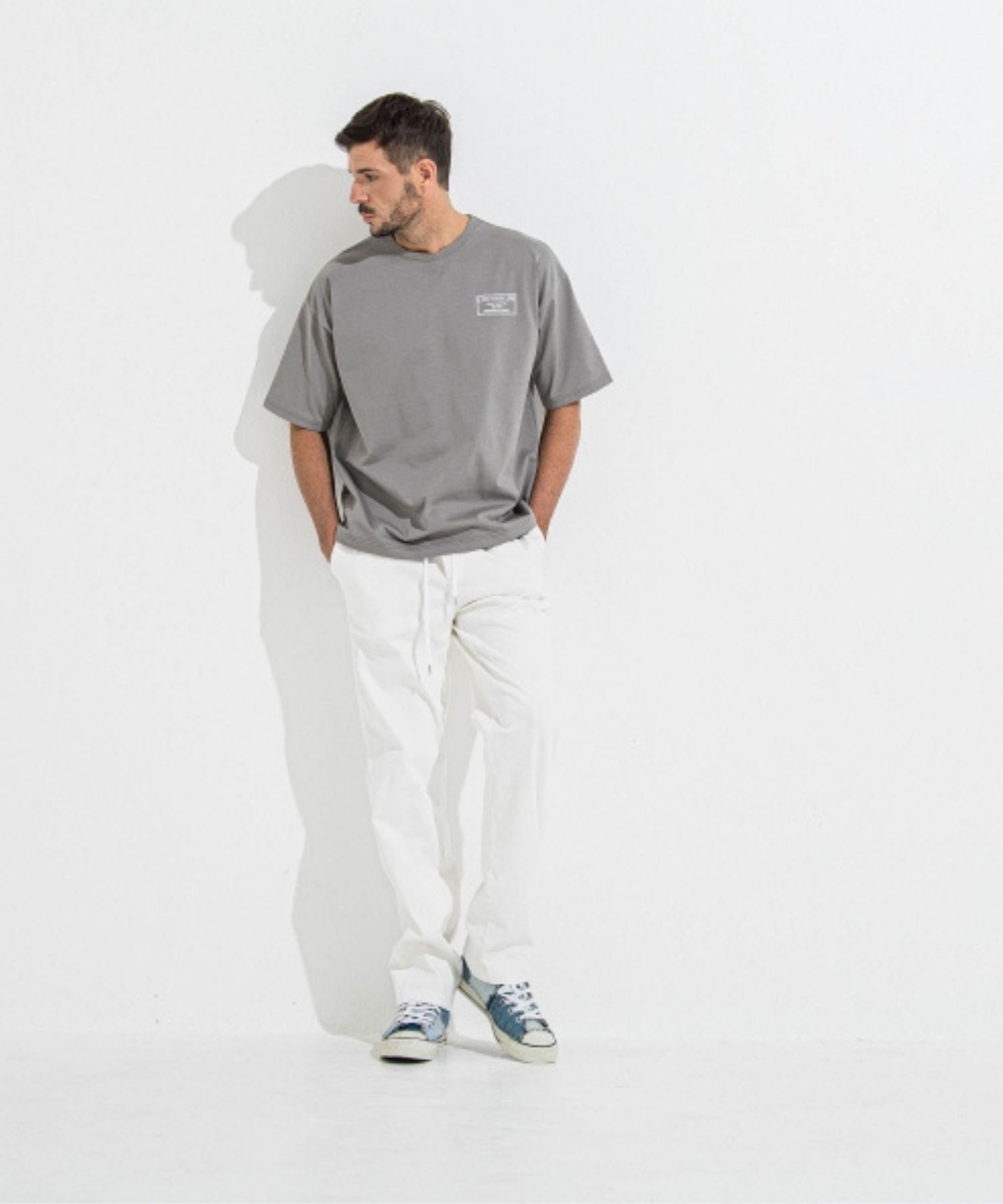 CREW OVER TEE (グレー) コットン / UVカット / 透湿性/ クルーロゴ / RC36-T-007