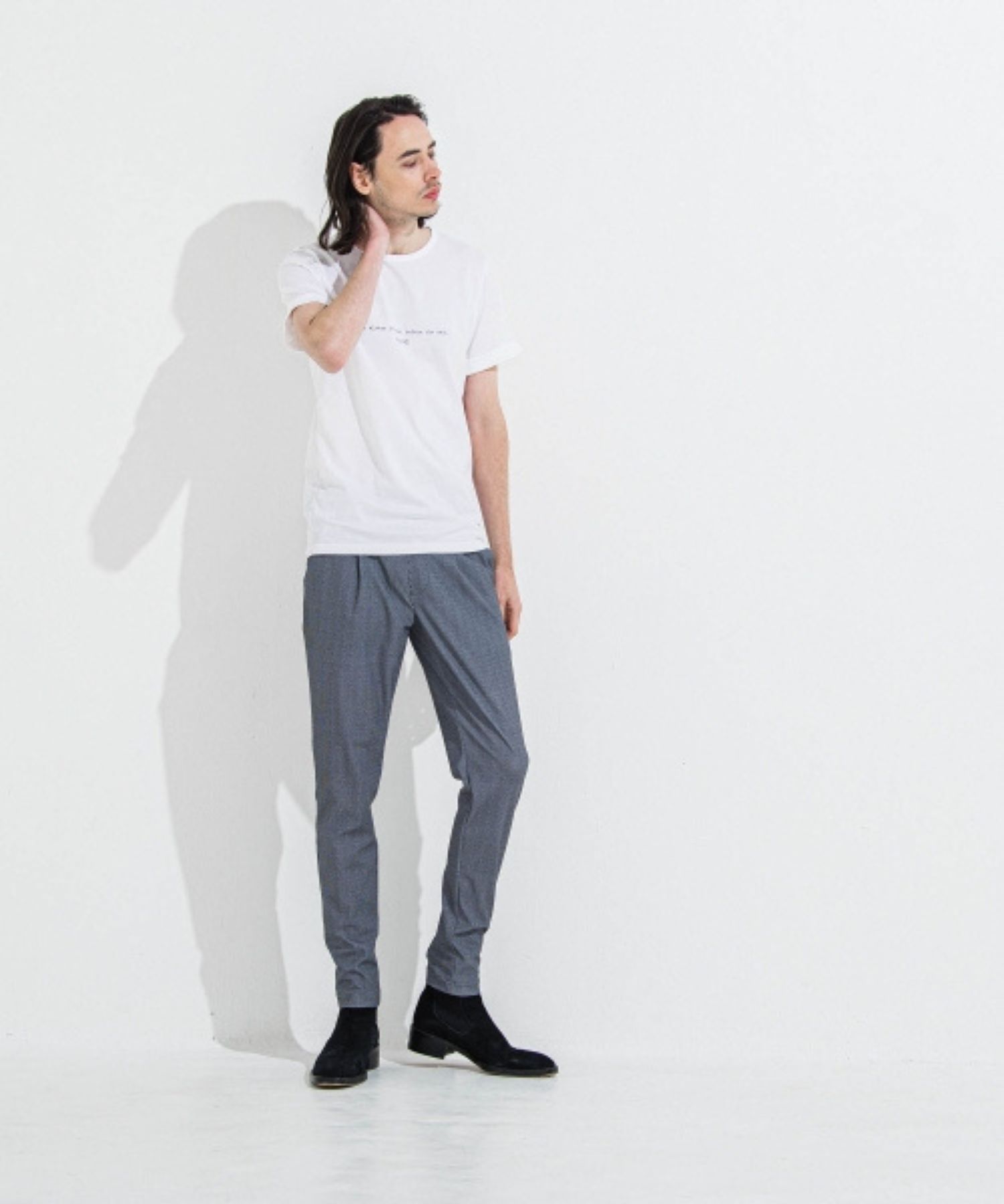 GIZA DAWN ROLL UP TEE (ホワイト) コットン / メッセージロゴを入リ / オーガニックコットン /  ややタイト / RC36-T-002