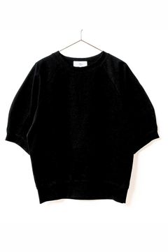 Almond Sleeve Cropped Pullover (ブラック) コットン / ポンチ素材 / 5部袖 / 手洗い可 / FK251-60253