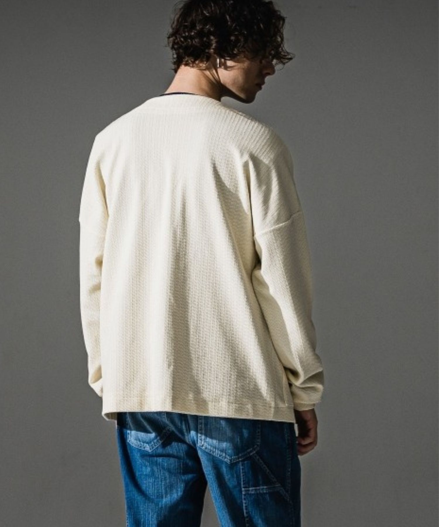 blister knit C/D (OFF) ナイロン /幾何模様 / ストレッチ / パッチポケット / 手洗可 / RC41-C-004