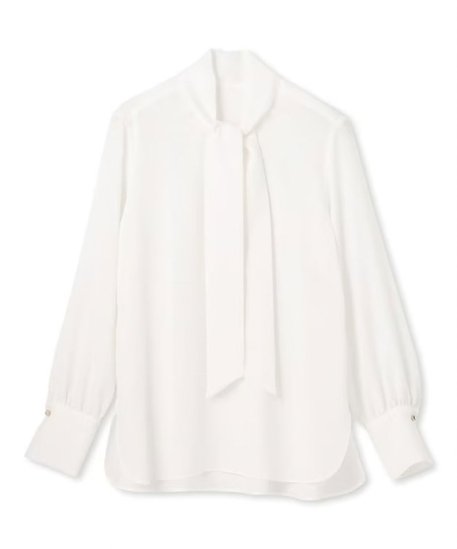 STOW / スカーフボウタイブラウス (Off White) ポリエステル / ジョーゼ  ット素材 / シワになりにくい /  手洗可 / BLCWLW0406