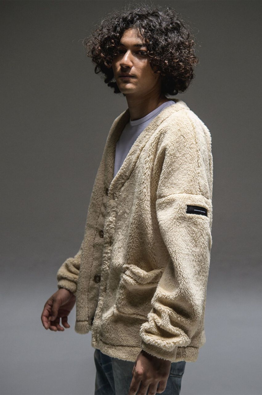 WEST BOA cardigan / オーバーサイズドロップショルダーボアカーディガン
