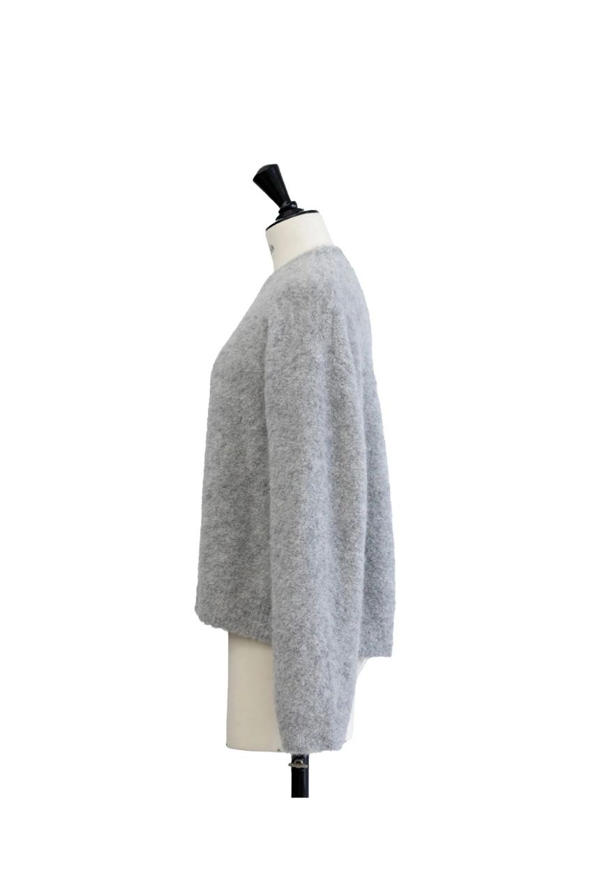 Alpaca loop loose pullover (L.GREY) アルパカ / クルーネック / 軽量 / 静電気防止加工 / CT24320