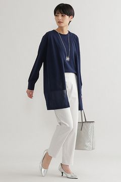 SHEER  COMBINATION KNIT CARDIGAN  / シアーコンビニットカーディガン