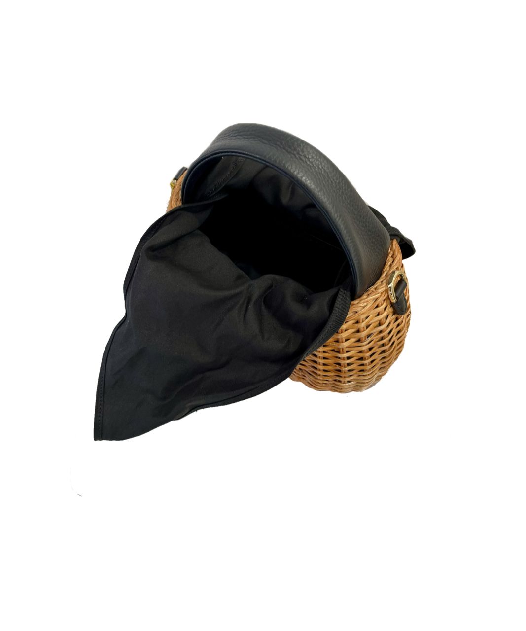 【店舗限定】MIRO / ミロ / スプリットラタン ワンハンドルバッグ S (Camel (Black)) / スプリットラタン・牛革 / ショルダーストラップ付き / V-8874