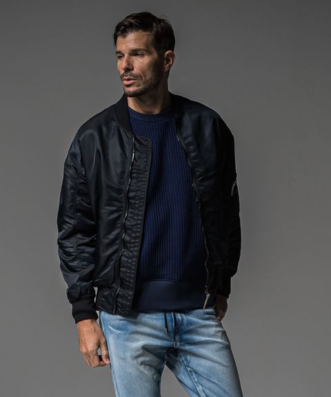 LIGHT David JACKET ( NYLONBK) ナイロン / ドロップショルダー / 袖シガレットポケット / オリジナルレザーファスナーヘッド / RC37-JK-002