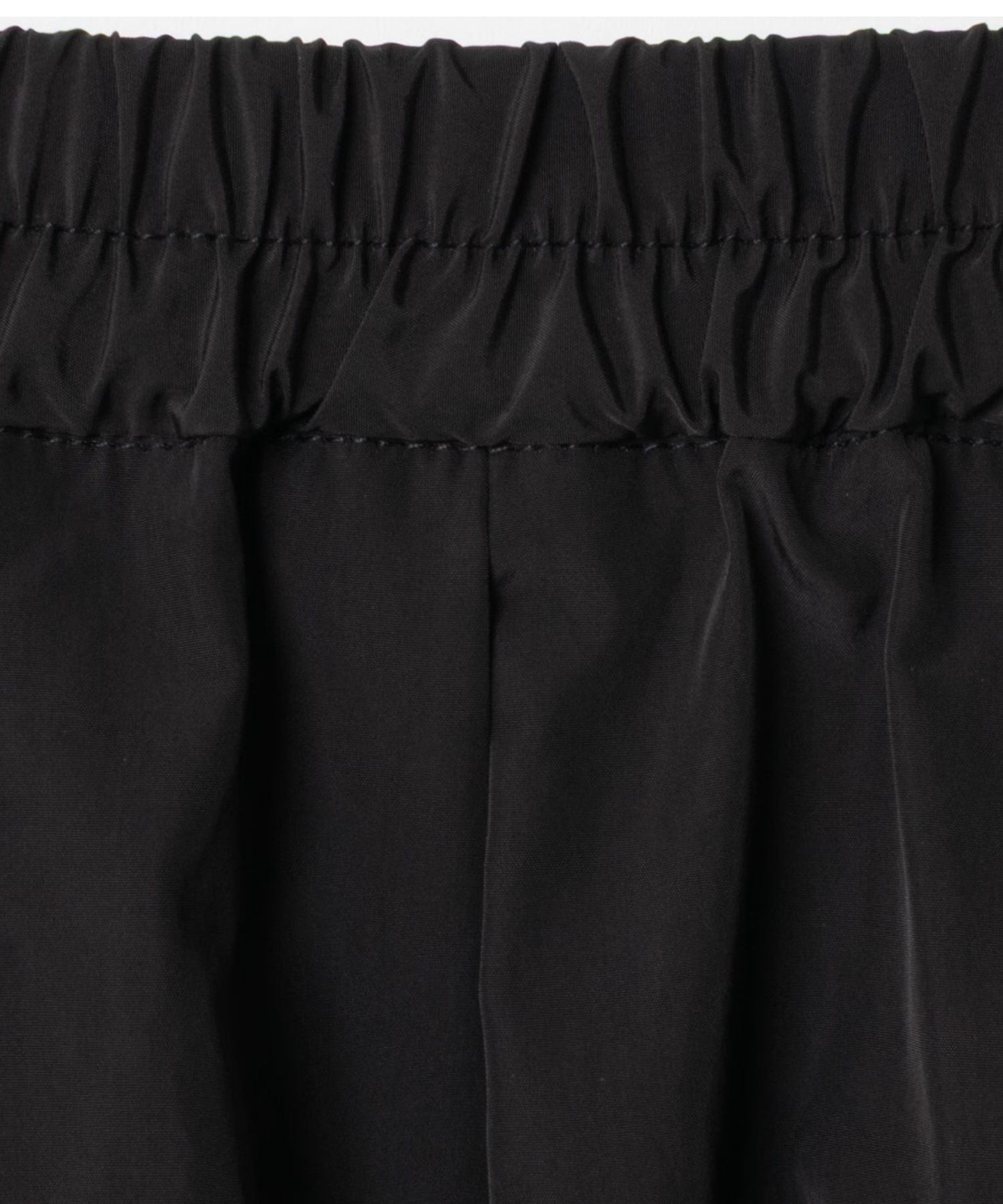 Tuck and Gathered Skirt (ブラック) ポリエステル / 軽量 / ウエストゴム / 手洗可 / FL262-01006