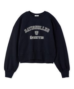 フレンチロゴスウェット( NVY ) 綿 / 裾・袖のリブ / レタード刺繍 / 手洗可 / FWCT254192