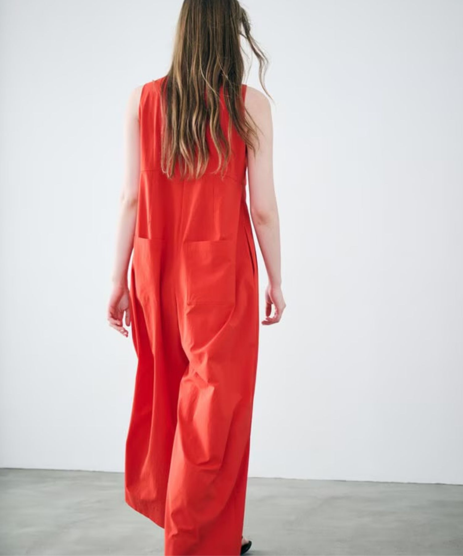 クールタッチカラータイプライターオールインワン(スカーレット) ポリエステル / ウォッシャブル/ Aライン / 後ろファスナー / OPUVLS0402