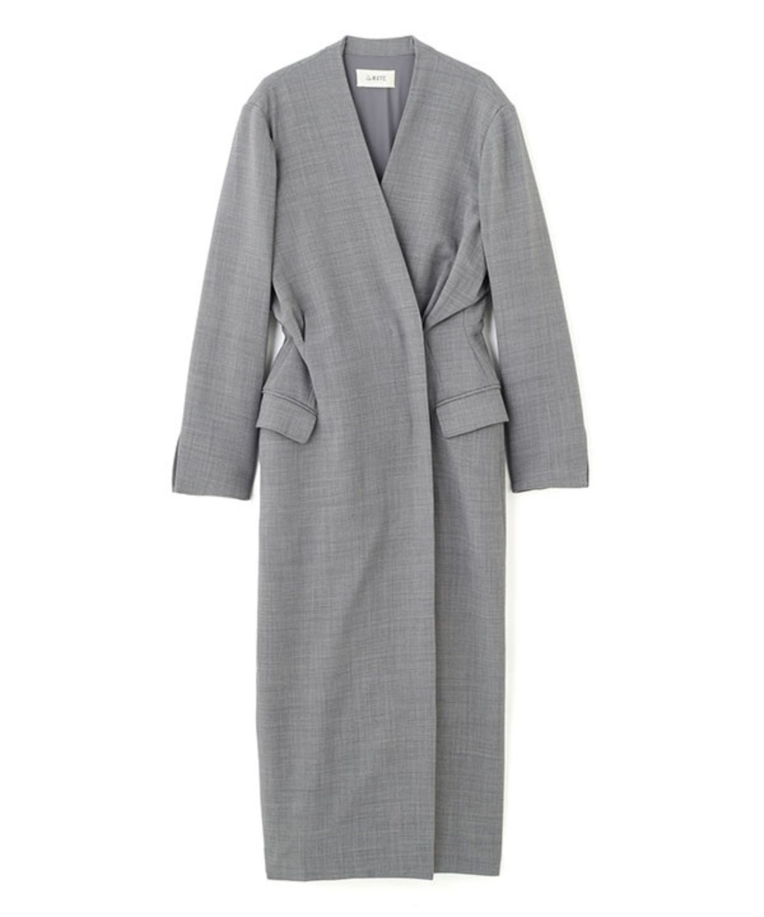 SANTEカシュクールドレス (GREY) ポリエステル / 裏地有り / フラップポケット / スペアボタン付き / 1226130104