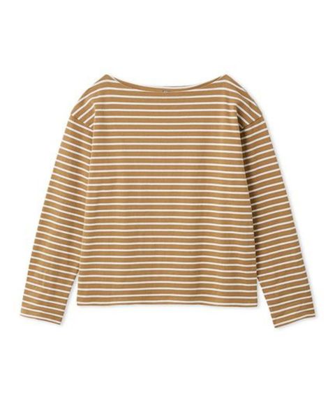 ボートネックボーダーTシャツ ( CML ) 綿 / オリジナル刺繍 / ロングスリーブ / 透け感無し / 洗濯可 / 09WCT261119