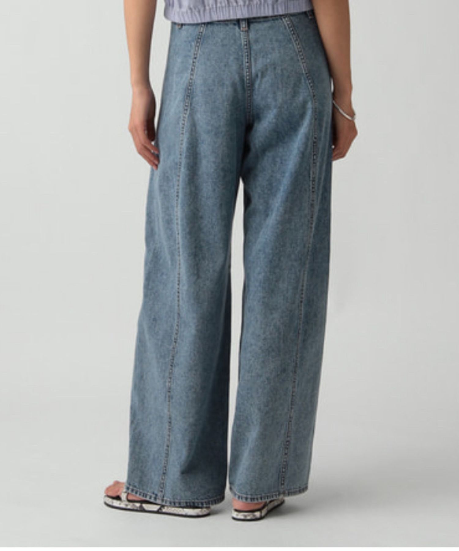 Drape Denim Curve Parachute Denim (ライトインディゴブルー) 綿 / 伸縮性無し / 洗い加工 / 通年 / 手洗可 /  01-6206415