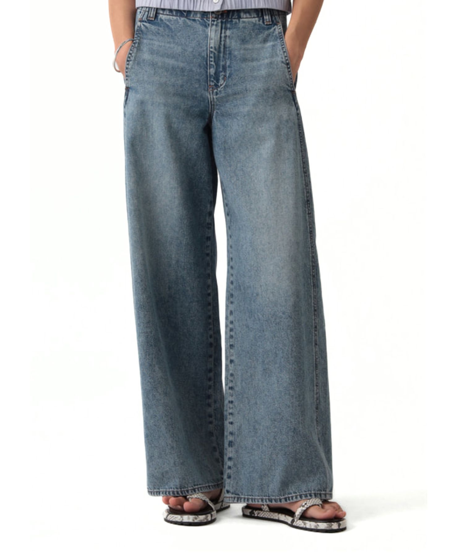 Drape Denim Curve Parachute Denim (ライトインディゴブルー) 綿 / 伸縮性無し / 洗い加工 / 通年 / 手洗可 /  01-6206415