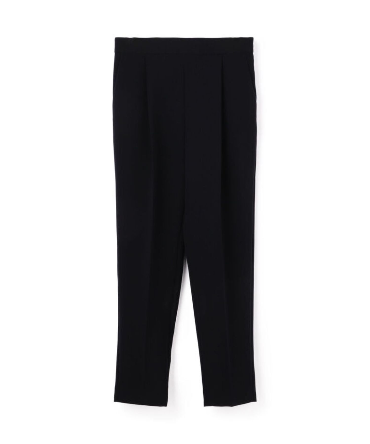 ドライダブルクロス フロントタックテーパードパンツ (ネイビー) ポリエステル / 伸縮性有り / ハイウエスト / セットアップ対応 / 11-04-01-04151