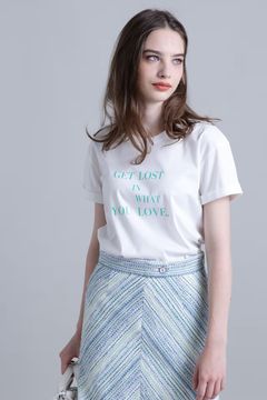 ロゴTシャツ（ホワイト）綿 100％ / ストレッチ / ウォッシャブル / 日本製