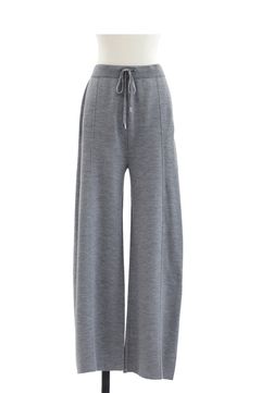 Rws wool pants (L.GREY) ウール  / スムース編み/静電気防止加工 / 手洗い可 / センタープレス風 / CT24333