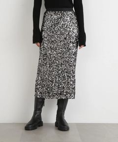 スパンコールスカート(シルバー)ポリエステル / ウエストゴム / ストレッチあり / 0315220109