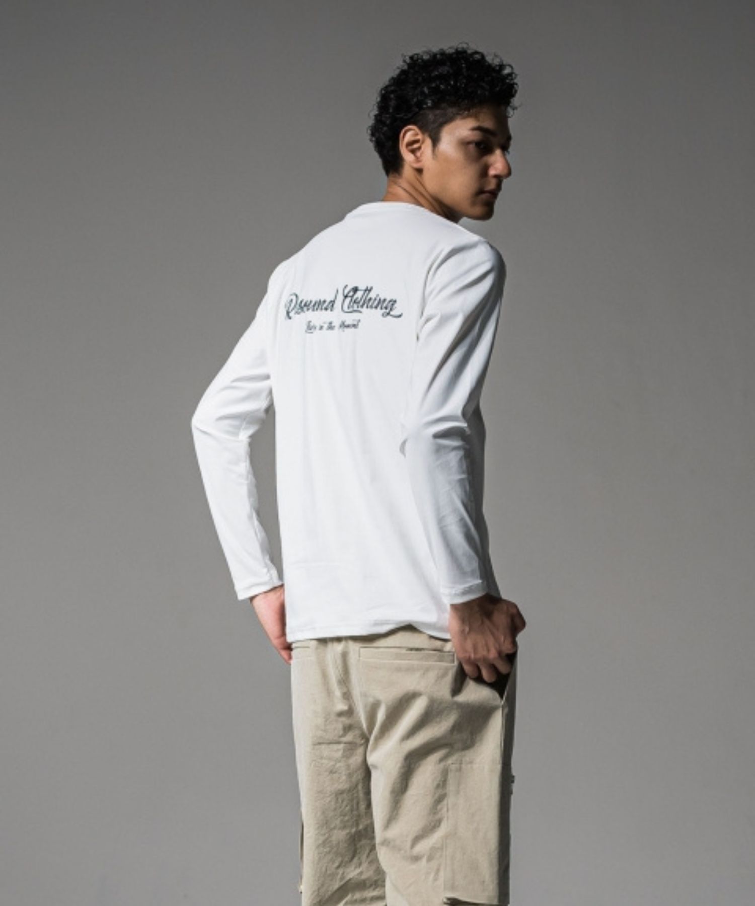 BACK PT nylon longsleave Tee ( WHITE ) ナイロン / ボックスシルエット / 360°ストレッチ / 速乾性 / RC37-T-003