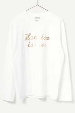 Printed long T-shirt (ゴールド) コットン / クルーネック /ウォッシャブル / FK242-1521301