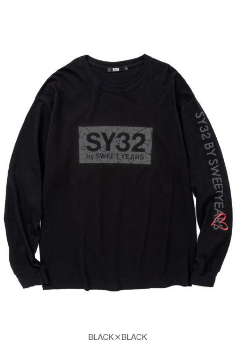 SY32 by SWEET YEARS - HEART BOX LOGO L/S TEE | LA FEMME