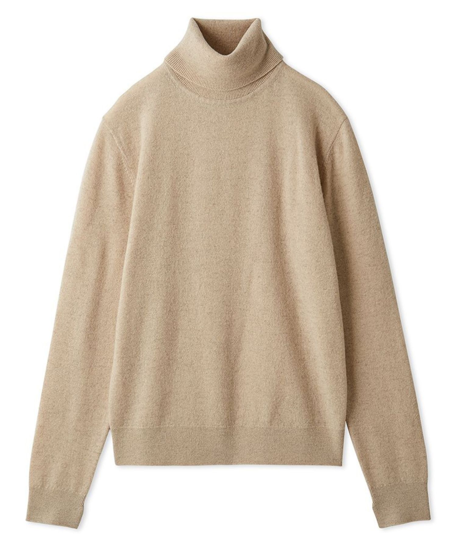 ベーシックタートルネックニット ( BEG ) ウール / 羊毛100% / 長め丈 / 09WNT254307