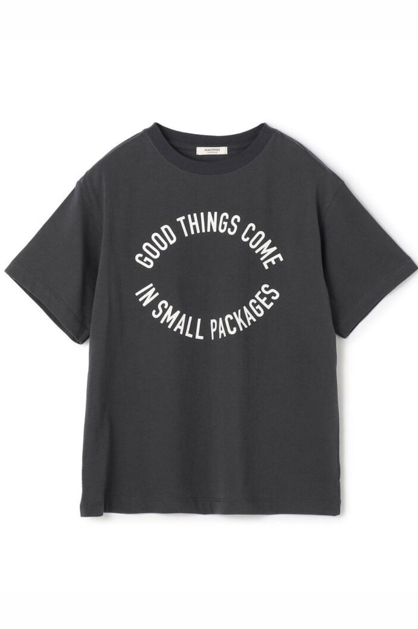 コットンロゴプリント Tシャツ ( ブラック ) コットン / フロントロゴプリ ント / 洗濯可/ 12-03-52-03201