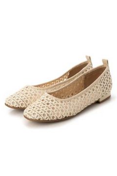 SQUARE TOE MESH PUMPS / スクエアトウメッシュパンプス （ベージュ雑材）