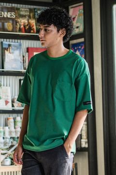 ルーズポケットTシャツ(グリーン) ポリエステル / 抗菌防臭 / uvカット / 接触冷感