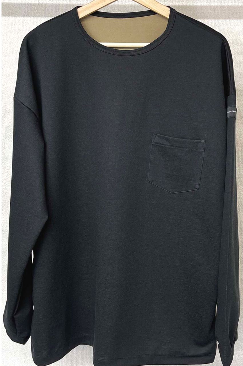Double LOOSE pocket LONG TEE WHITE / シルキータッチ ロングスリーブルーズTシャツ