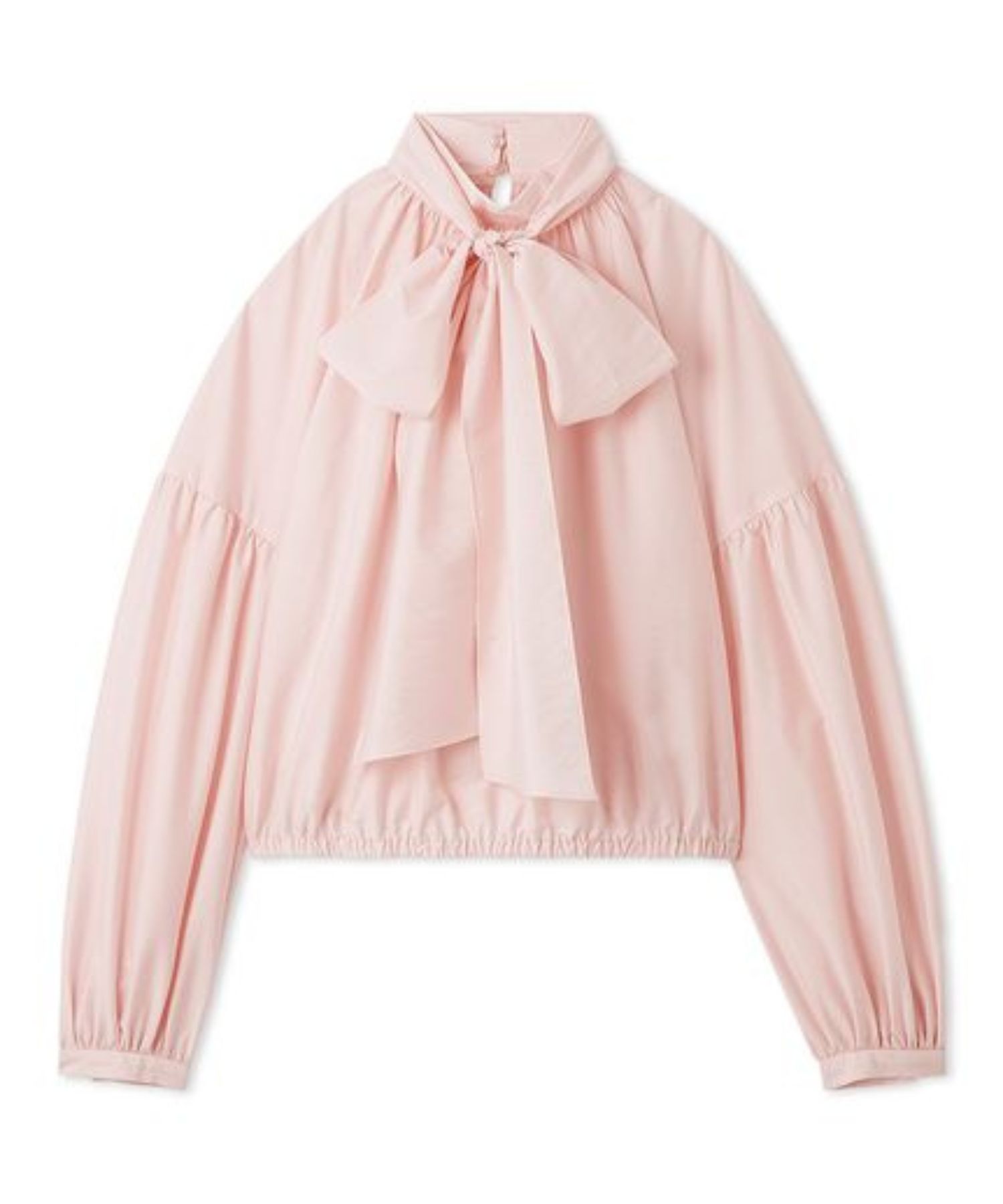 ボウタイシアーブラウス ( PNK ) ポリエステル/ ボウタイを取り外し可能/ シアー 素材 / 裾ゴム / 09WFB255021