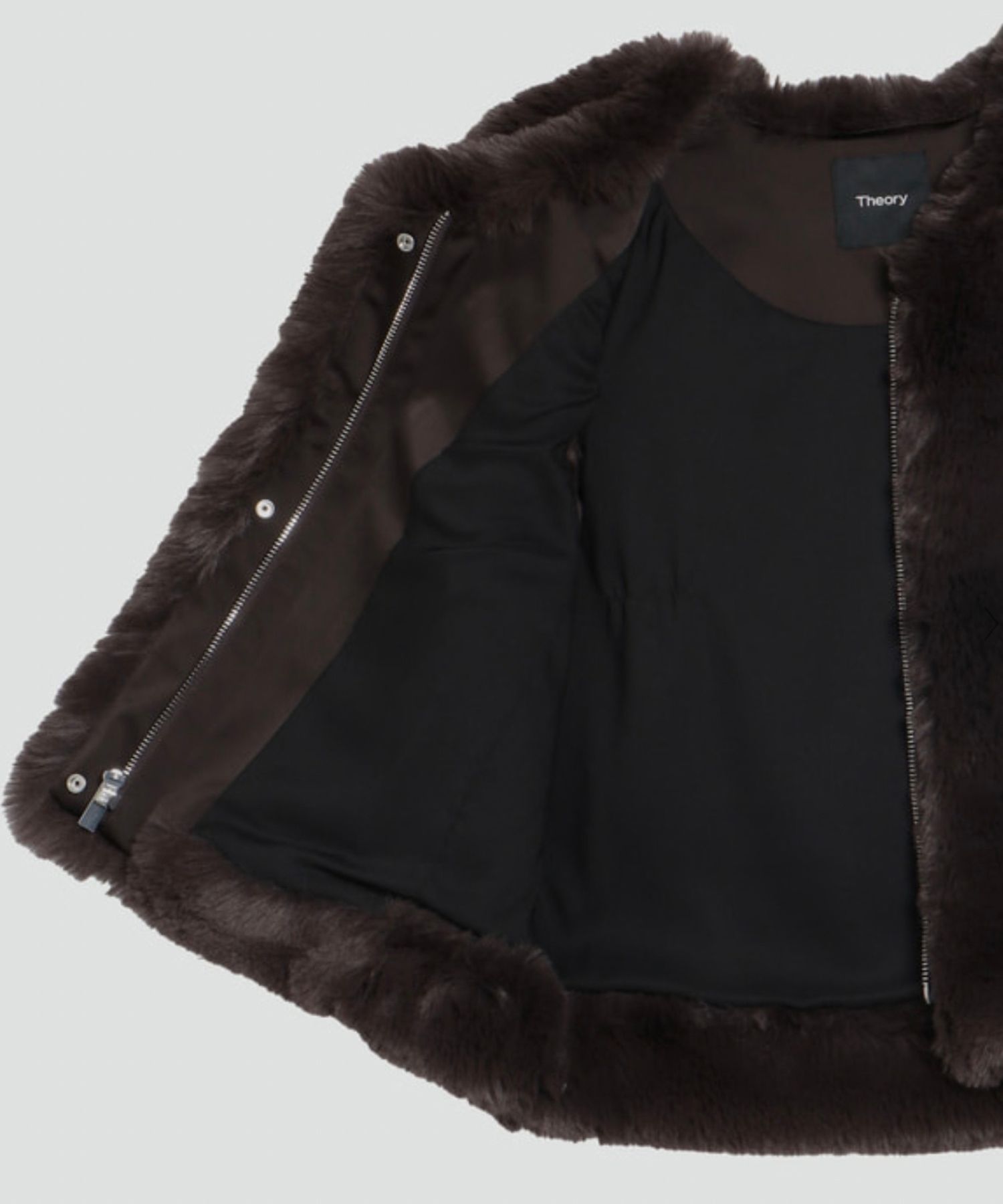 エコファージレ Lush Faux Fur (カカオブラウン) ポリエステル / Vネック/ 裏地あり / 031-6309601