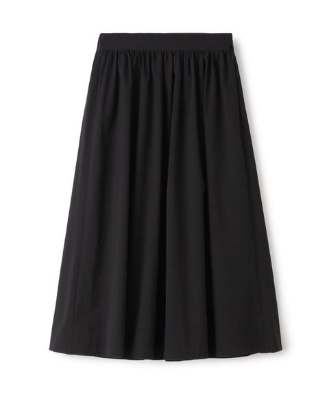 ストレッチタフタ ボリュームギャザースカート ( ネイビー) ポリエステル / やや薄手 / 軽量 / 手洗可 / 11-05-41-05033
