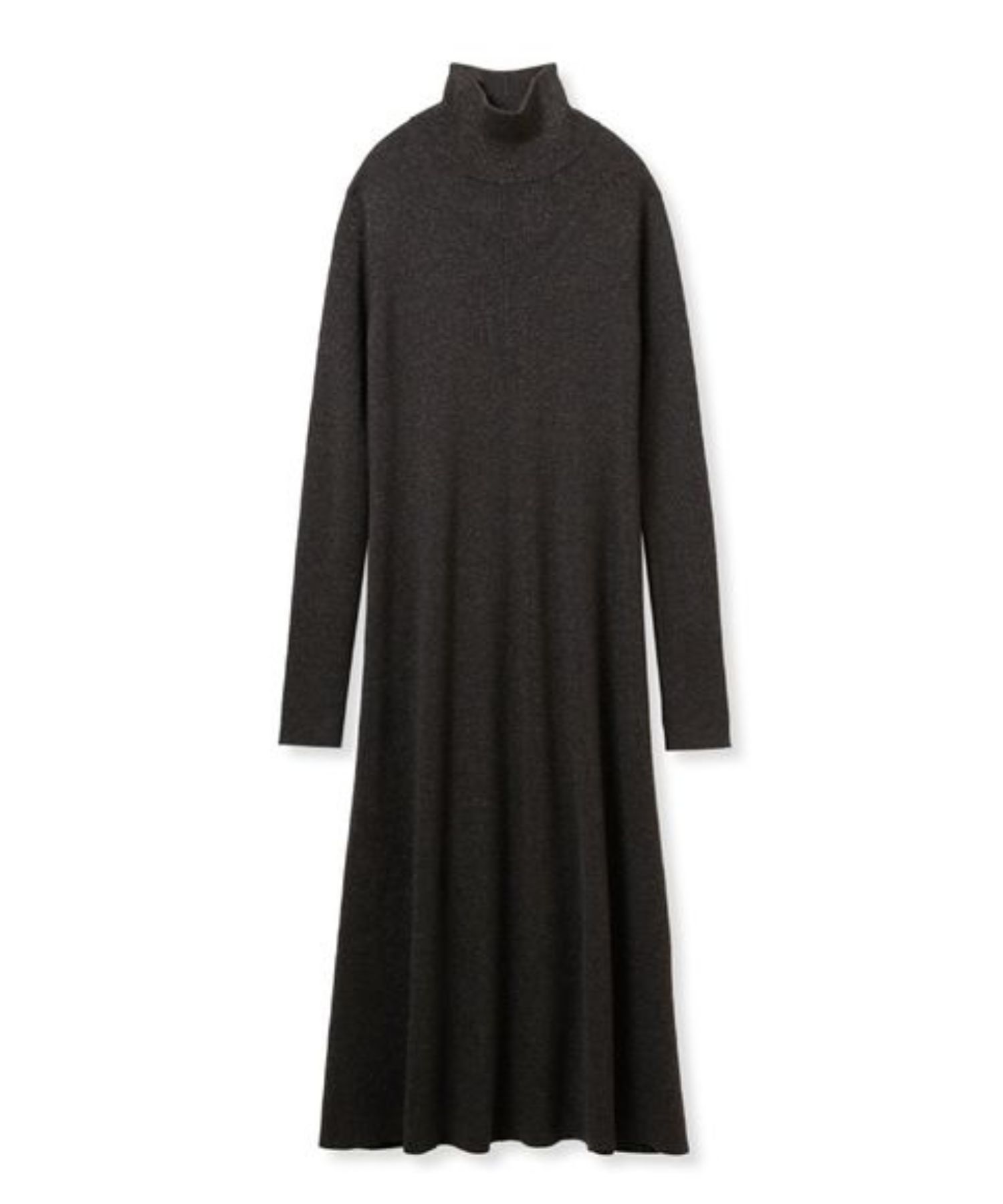 タートルネックリブニットフレアワンピース ( GRY ) アクリル / 袖サムホール / 伸縮性も高い / ハイネック /  09WNO255032