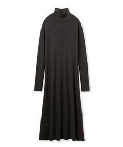 タートルネックリブニットフレアワンピース ( GRY ) アクリル / 袖サムホール / 伸縮性も高い / ハイネック /  09WNO255032