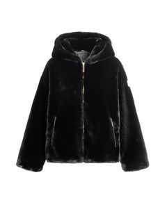 【25AW予約 】 YUMOLA フーデッドファーブルゾン (black) ポリエステル / エコファー / サイドポケット / ダブルZIP/ LJXA0039033588