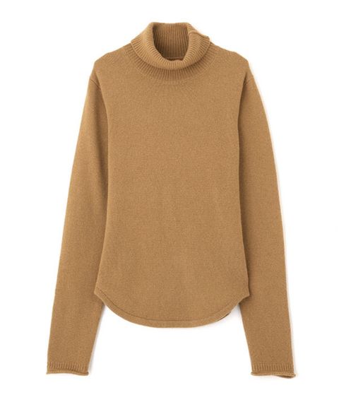 ウールカシミヤタートルネックニットプルオーバー (CAMEL) 毛 / ほどよくフィット / 裾ラウンドカット / 袖口ロールエンド / 手洗可 / 1226111008