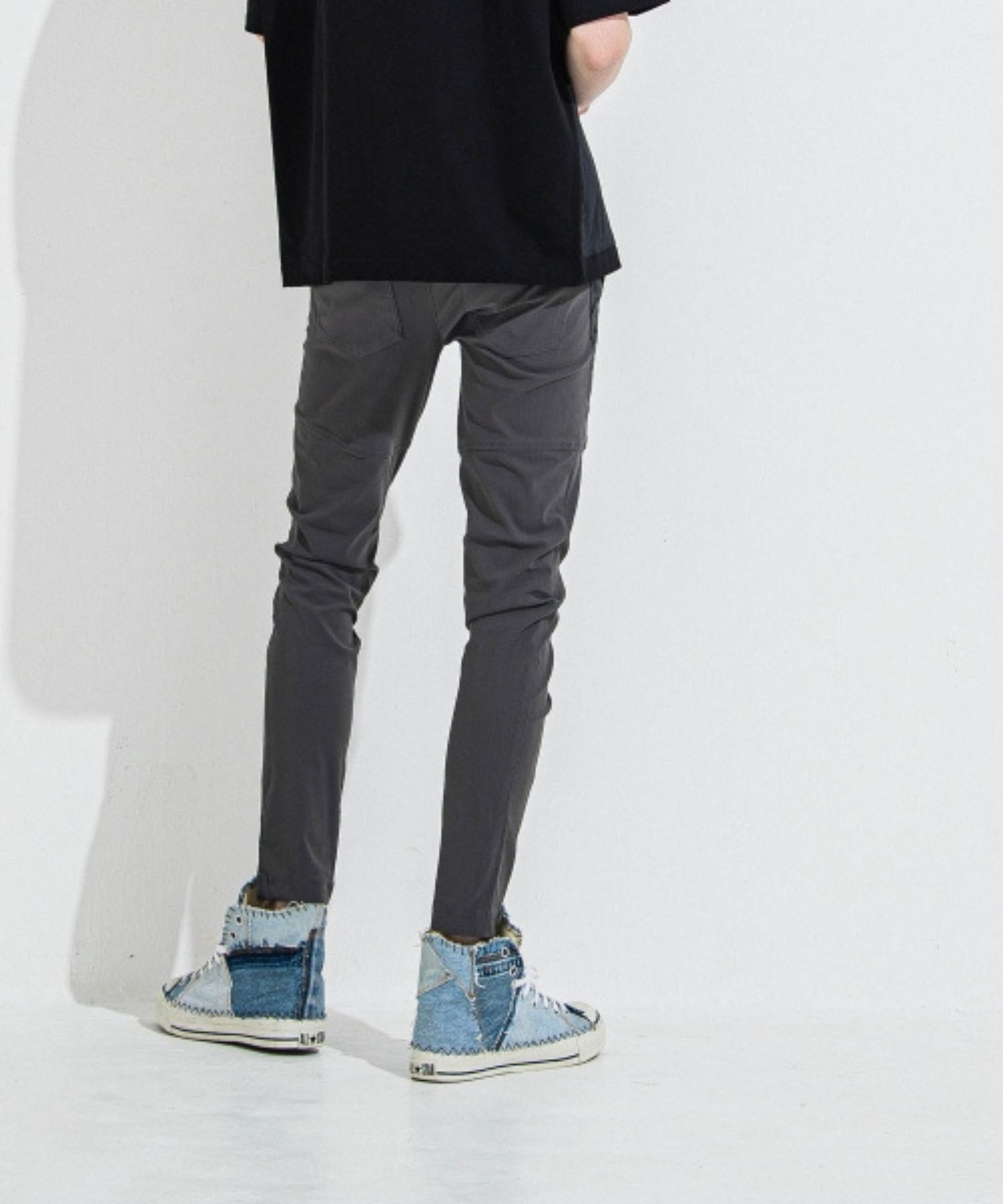 TYLER NYLON PANTS (チャコール ) ナイロン / サイドライン / ストレッチ / ベルトループ / RC36-ST-026