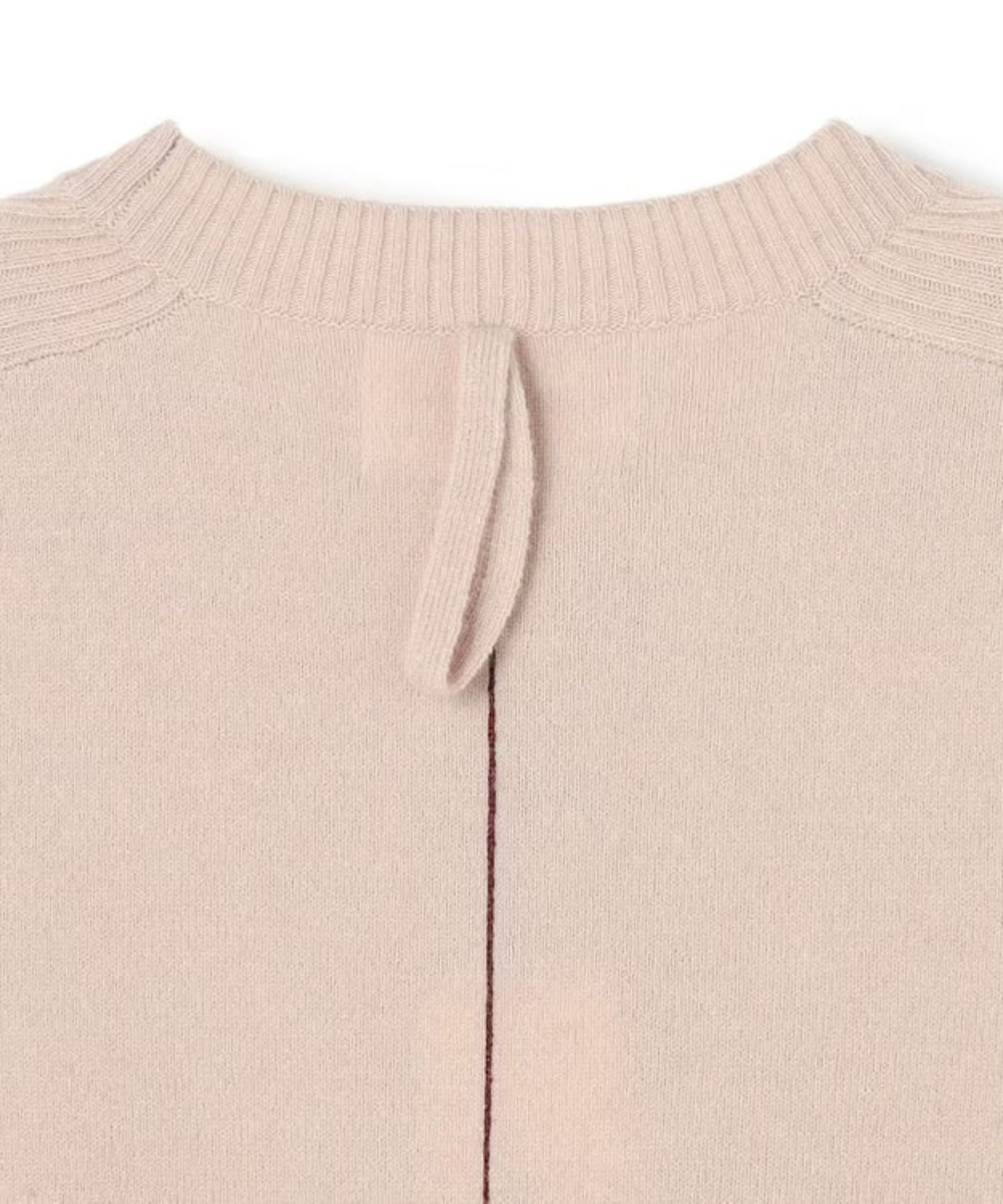 POMPE / ウールカシミヤ配色ラインクルーネックニット (Taupe×Bordeaux ) ウール / 手洗可 / カシミア混 / KRCWGW0400