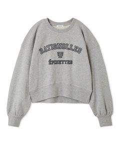 フレンチロゴスウェット( GRY ) 綿 / 裾・袖のリブ / レタード刺繍 / 手洗可 / FWCT254192