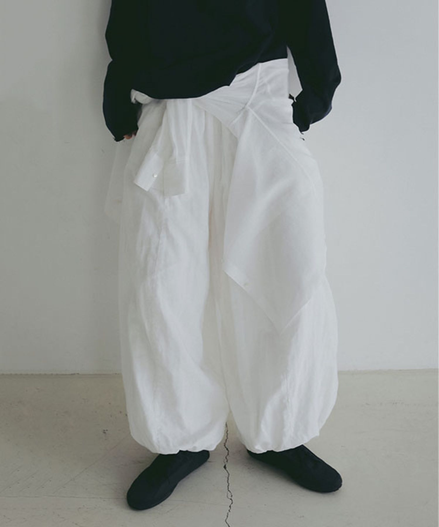 シアーコットンシャツ(ホワイト)綿100% / シアー素材 / 手洗い可 / 1226210063