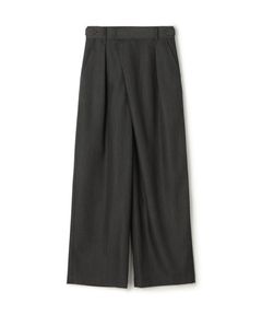 ポリエステルウールドスキン アシンメトリーパンツ ( チャコールグレー ) ポリエステル / やや薄手 / 裏地有り / 12-04-61-04101