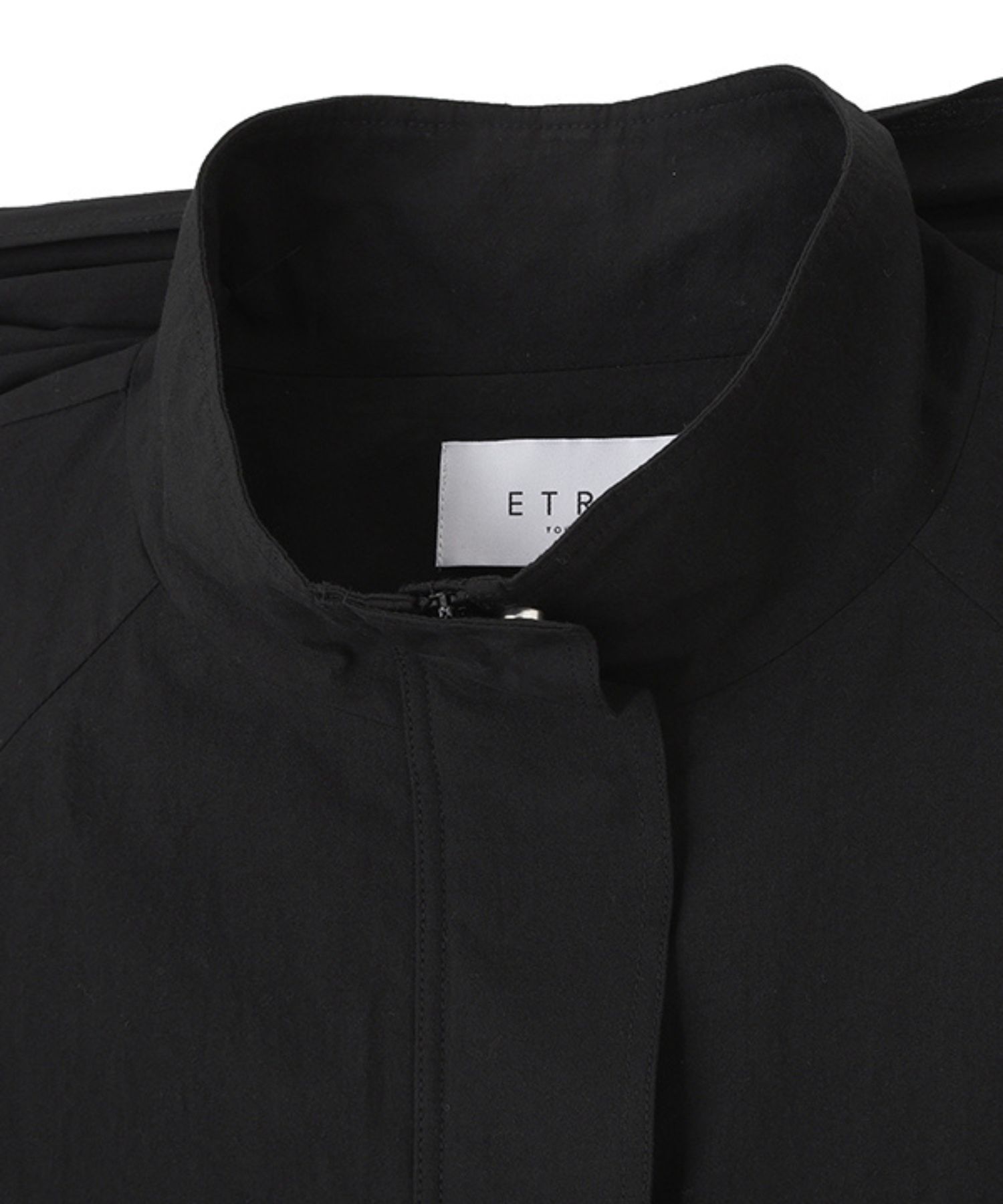 スカーフライトシャツブルゾン(BLACK) 綿 / スカーフ付き / 裾ドローコード付き / フロントポケット付き / 1226202069