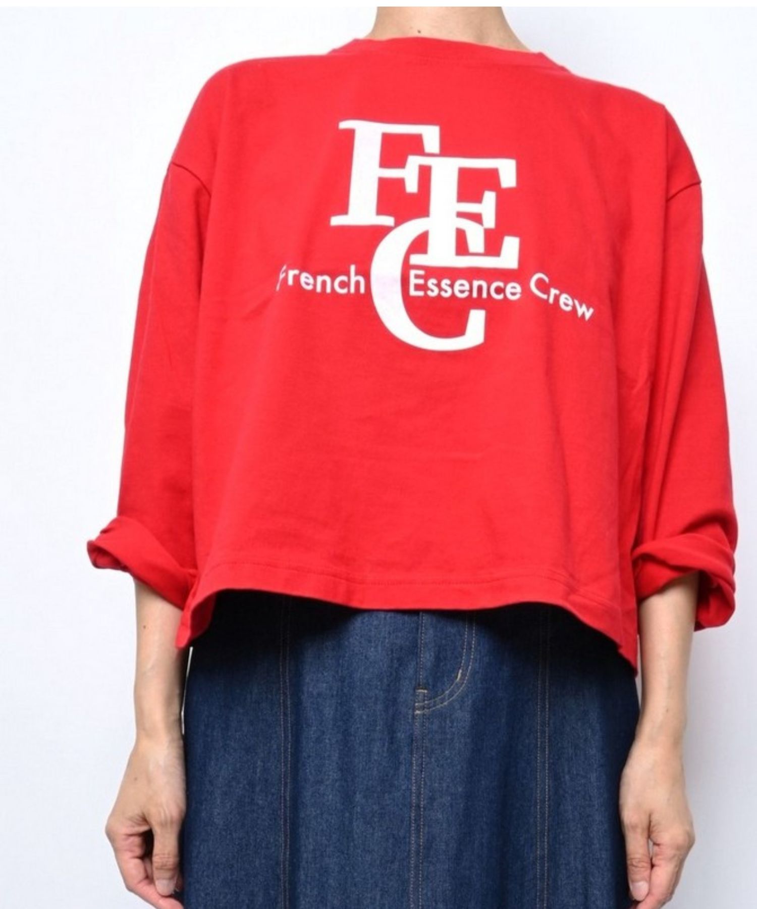 Long-sleeved T-shirt_Team logo style (レッド) 綿 / 透けない / ダブルステッチ / 手洗可 / BK261-12210