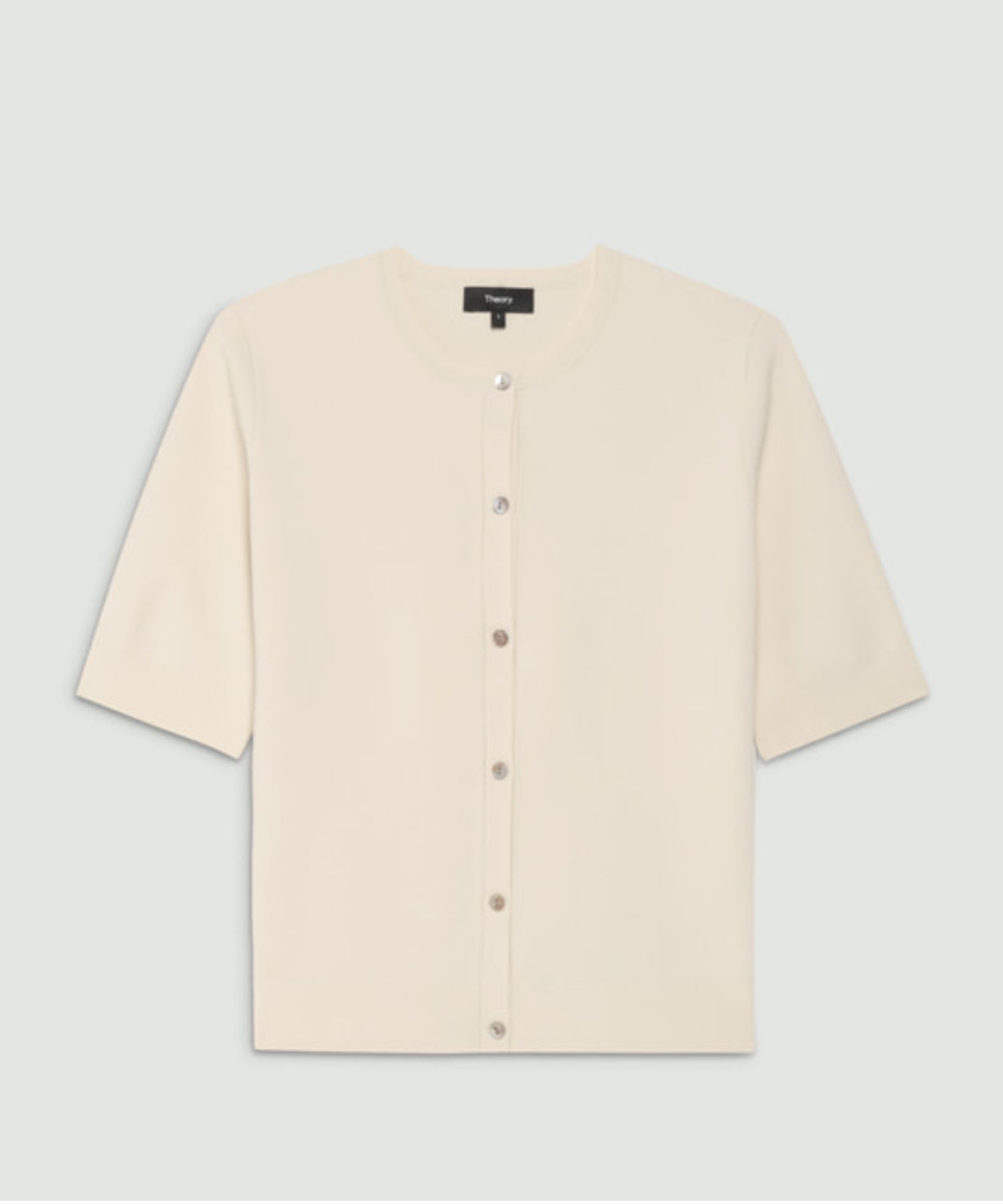 Wooster Crepe Knit Short Sleeve Cardigan(アーモンド)レーヨン / ウォッシャブル / 手洗い可 / 01-5203716