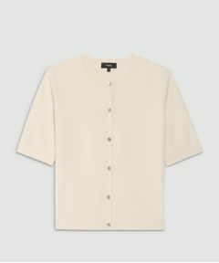 Wooster Crepe Knit Short Sleeve Cardigan(アーモンド)レーヨン / ウォッシャブル / 手洗い可 / 01-5203716